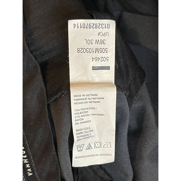 Van Heusen Mens Dress Pants Straight Leg Flat Front 505M103028 Charcoal SZ 36x30 - Picture 10 of 10